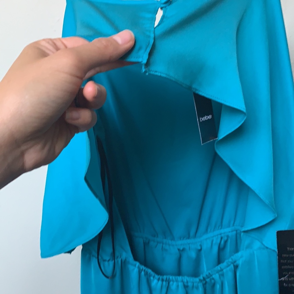 Bebe New Open Back Ruffle Dress Perfect Weekend NWT - Picture 6 of 12